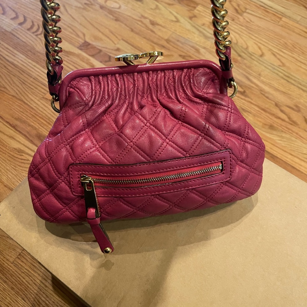 Marc Jacobs Quilted Burgundy Shoulder Bag